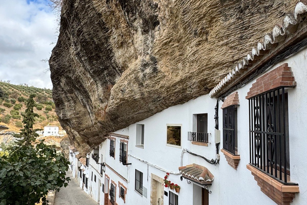 Setenil de las Bodegas Spain white houses built into rock overhang cliffs