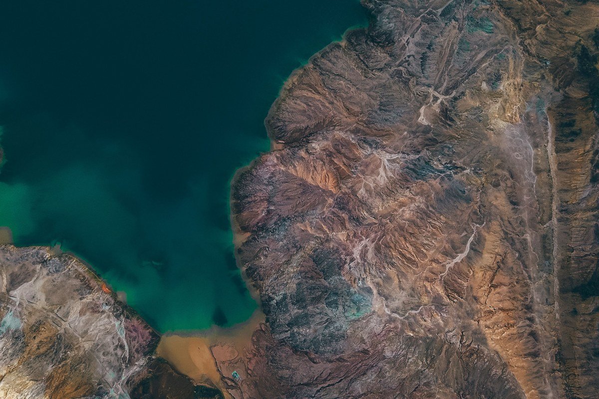 Danakil Depression Ethiopia neon yellow sulfur springs aerial view