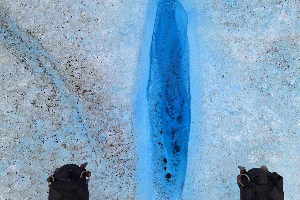 Franz Josef Glacier heli-hike blue ice crevasse West Coast New Zealand