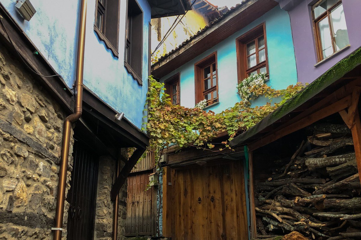 Plovdiv Bulgaria old town colorful National Revival houses cobblestone hills