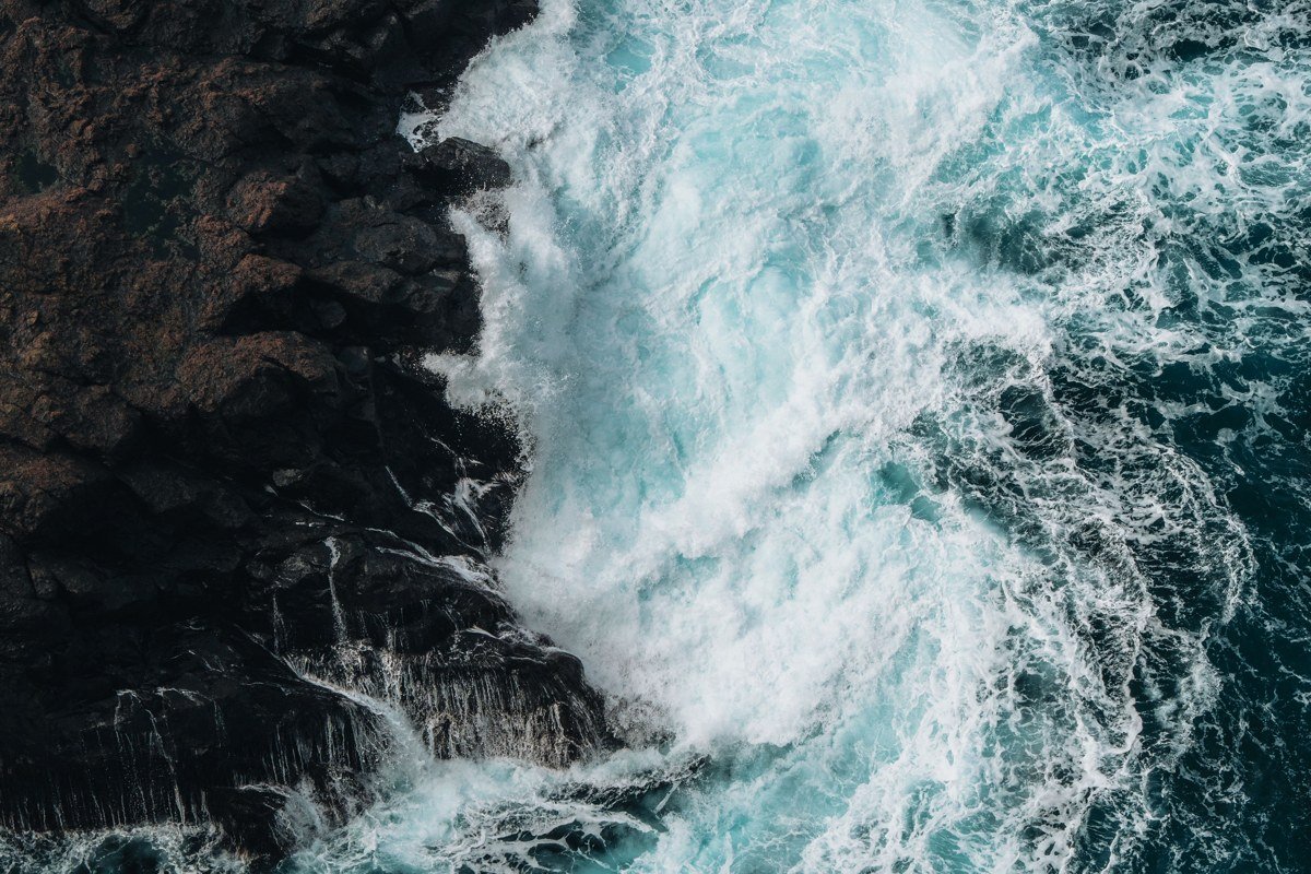 Risin og Kellingin sea stacks Eiðhi Faroe Islands dramatic stormy sea morning light