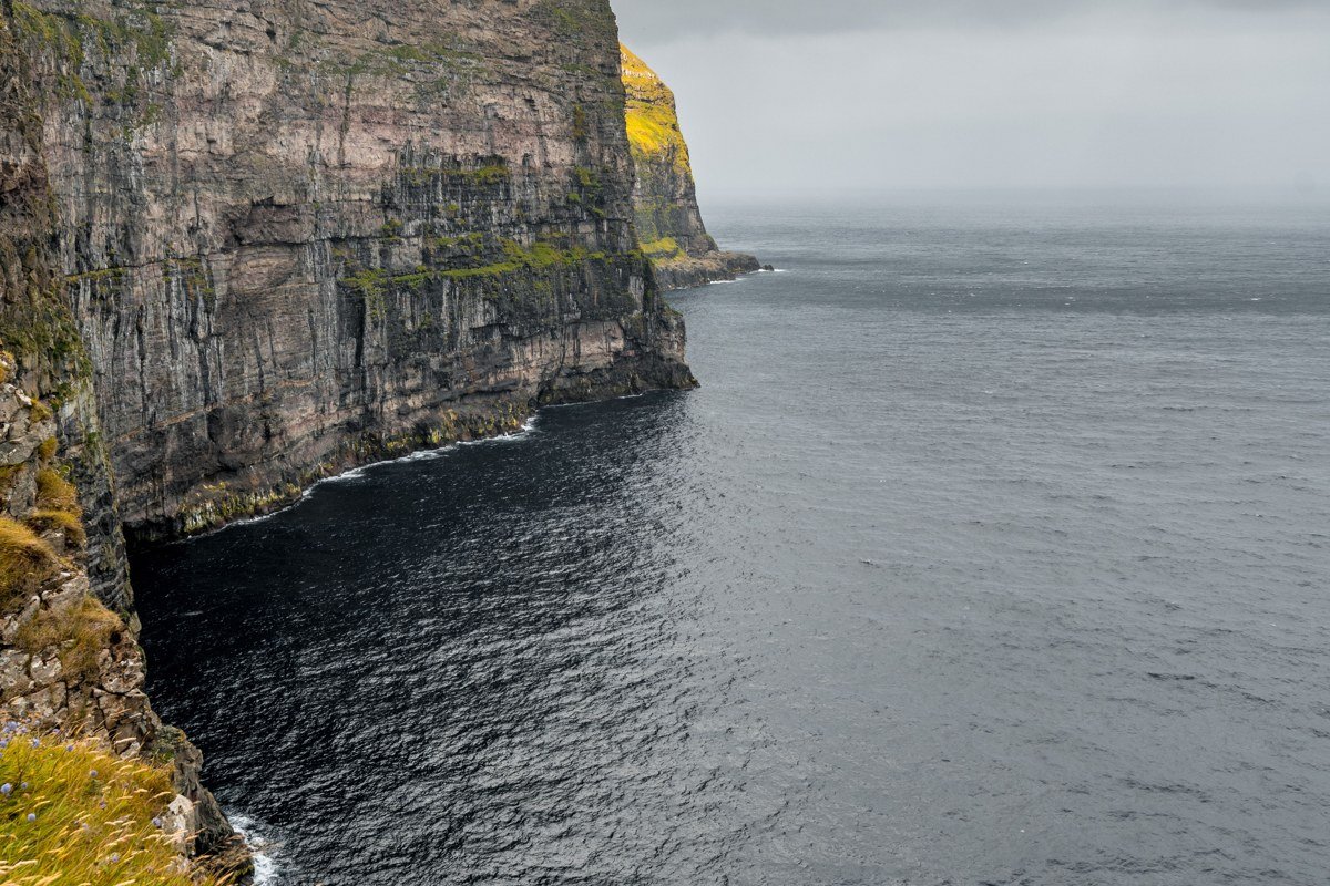 Vestmanna bird cliffs Faroe Islands sea cave fog boat tour