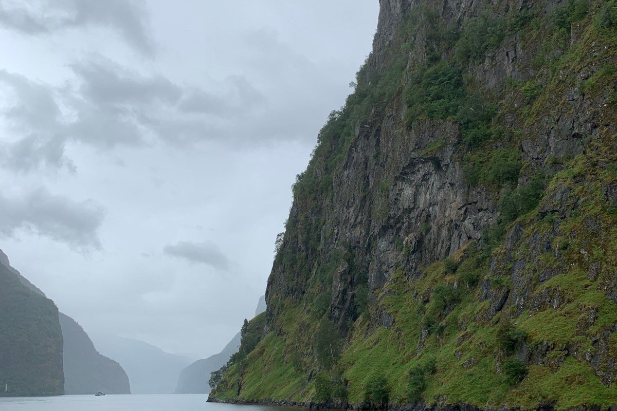 Mundal Fjærland Norway bookshops village Sognefjord glacier fog moody