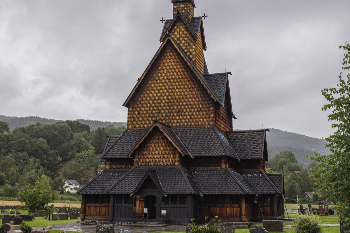 Vik Norway sognefjord Hopperstad stave church medieval misty mountains
