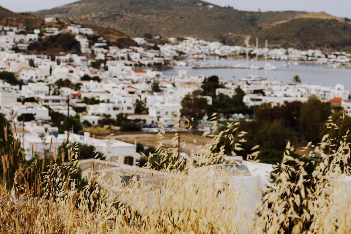 Leros island Greece Agia Marina harbour pastel buildings Italian Art Deco architecture