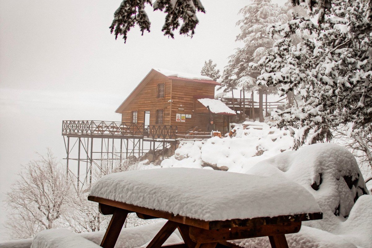 Loch Ossian Corrour Scotland remote railway loch pine forest youth hostel winter snow