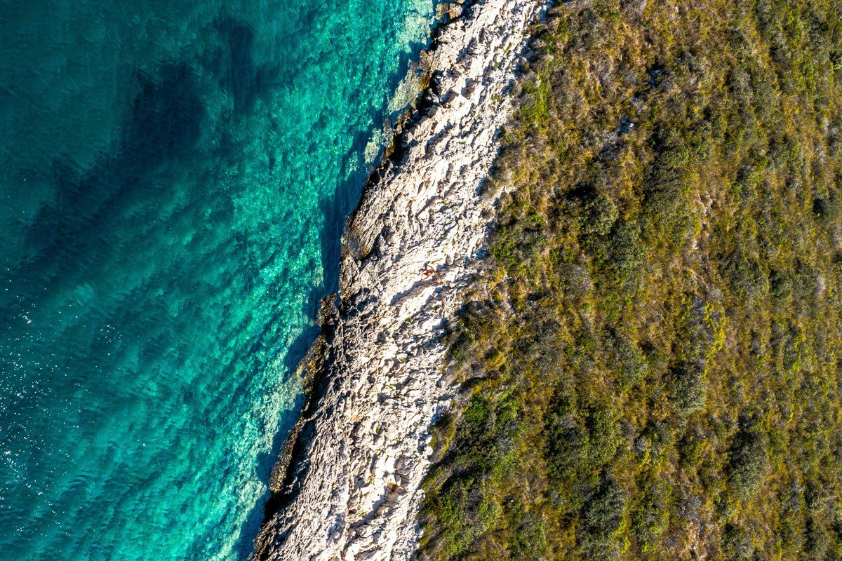 Bol Zlatni Rat beach Brac Island Croatia golden horn turquoise water aerial