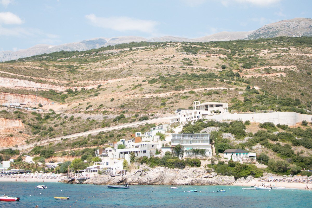 Himara Albania Riviera turquoise beach stone village Ionian coast summer