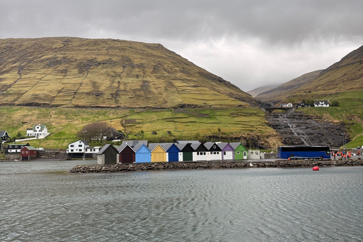 Vidareidi Faroe Islands northernmost village Vidoy island church peninsula mist