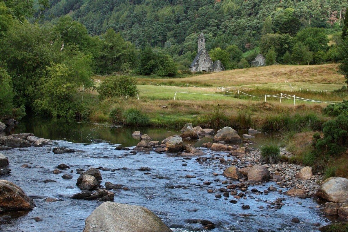 Roberton Scotland remote hamlet Clydesdale valley misty hills ancient church ruin