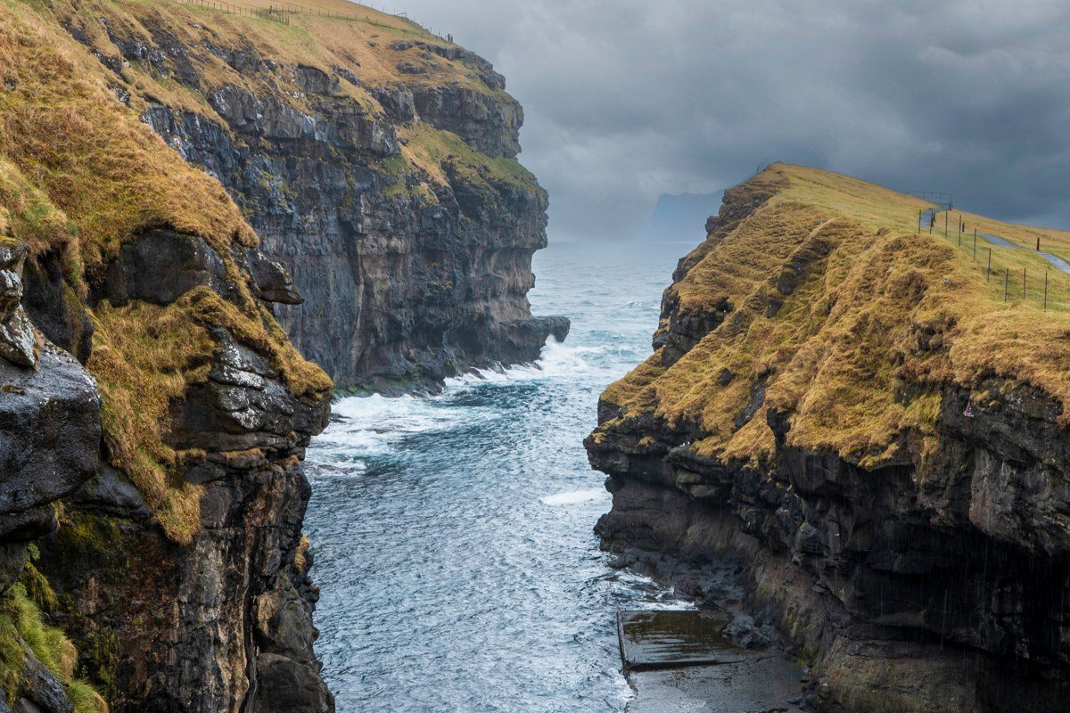 Enniberg cliff Vidoy Faroe Islands sheer vertical drop North Atlantic