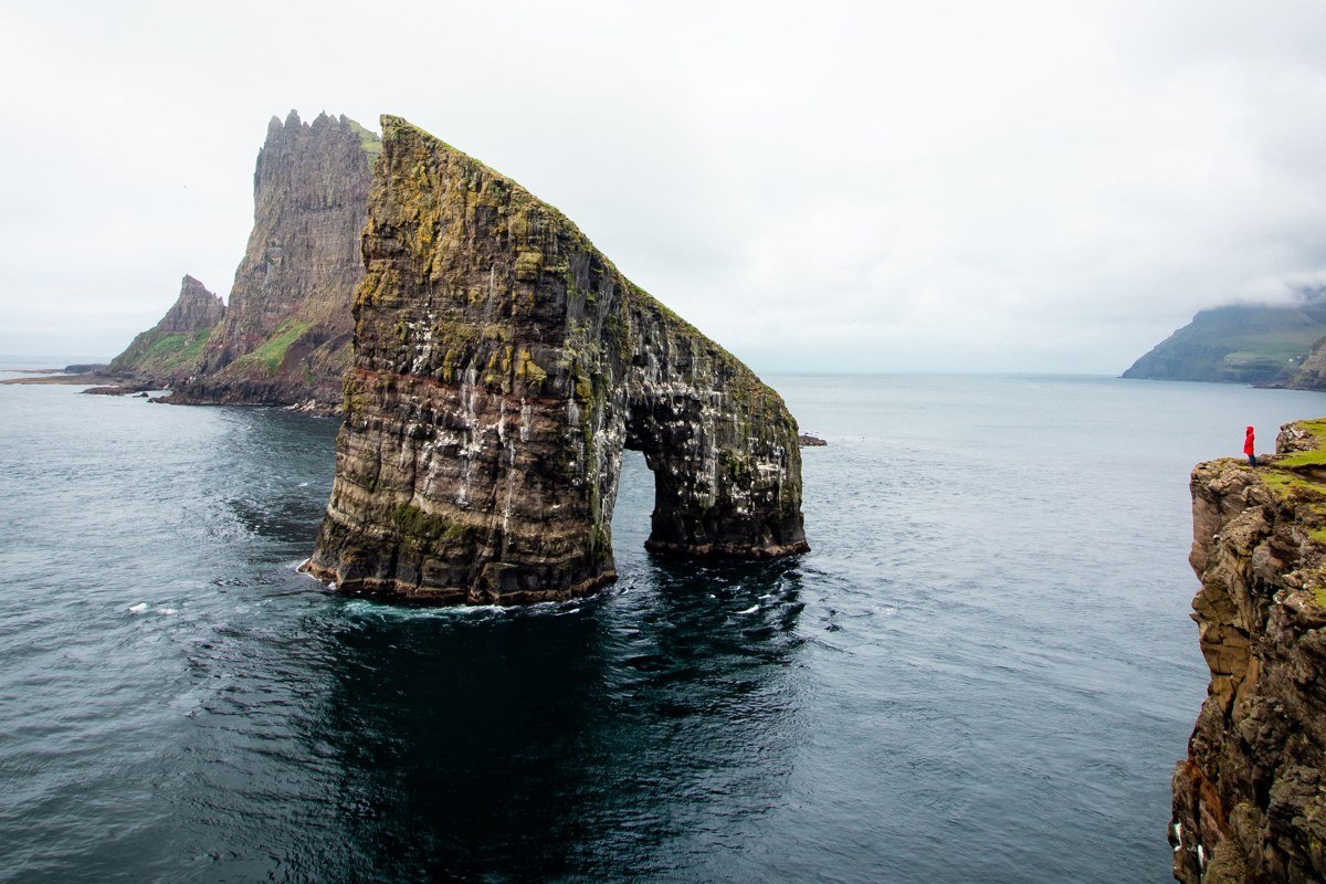 Beinisvord cliff Suduroy Faroe Islands southern island vertical basalt wall ocean