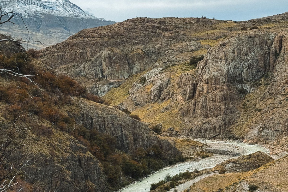 Rio Baker Patagonia Chile turquoise river confluence desert steppe landscape wide shot