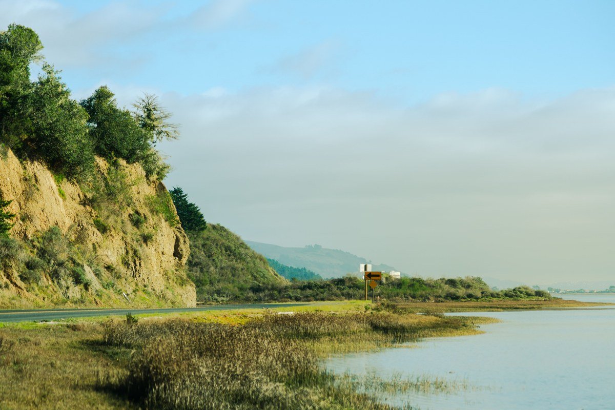 Bolinas California Point Reyes coastal lagoon bohemian village street