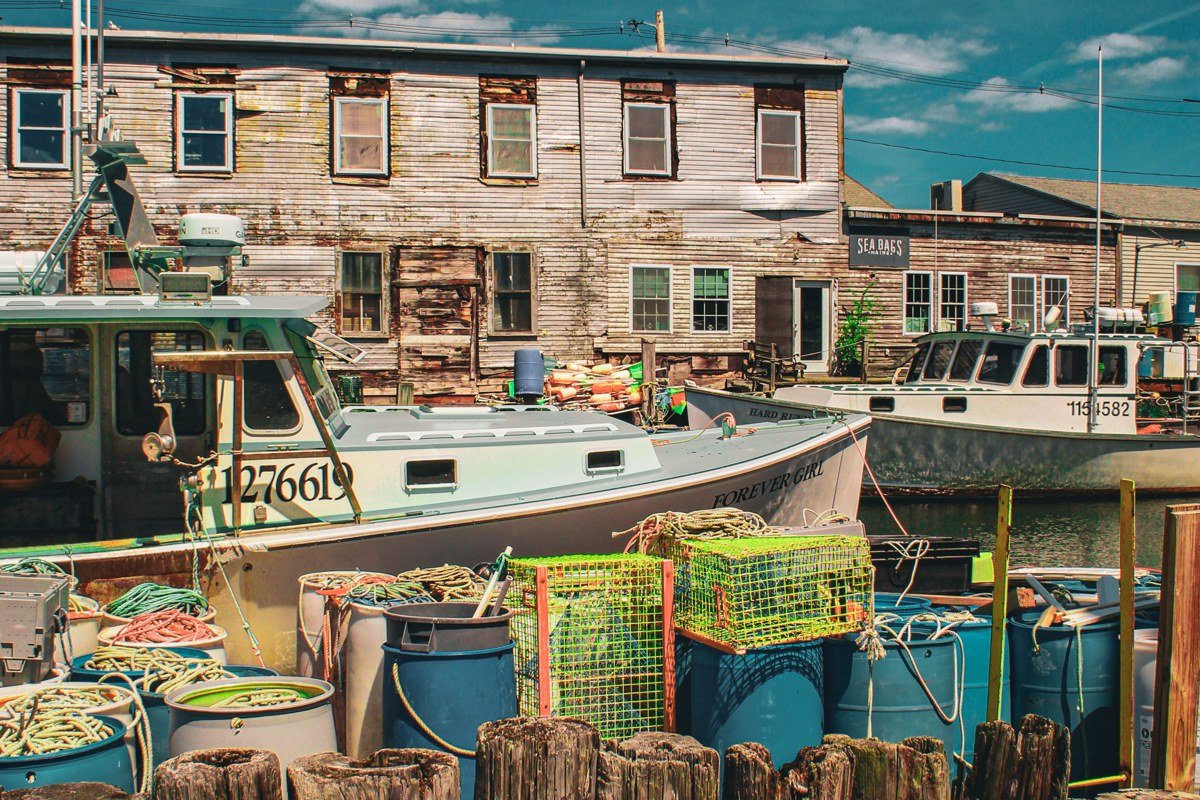 Rockport Massachusetts Motif Number 1 red fishing shack harbor rocky shore summer