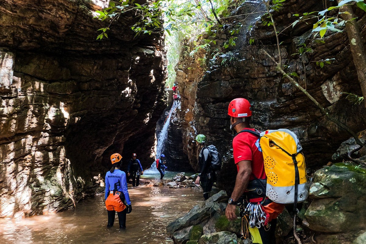 Bohol Philippines jungle canyoning waterfall rappel limestone gorge