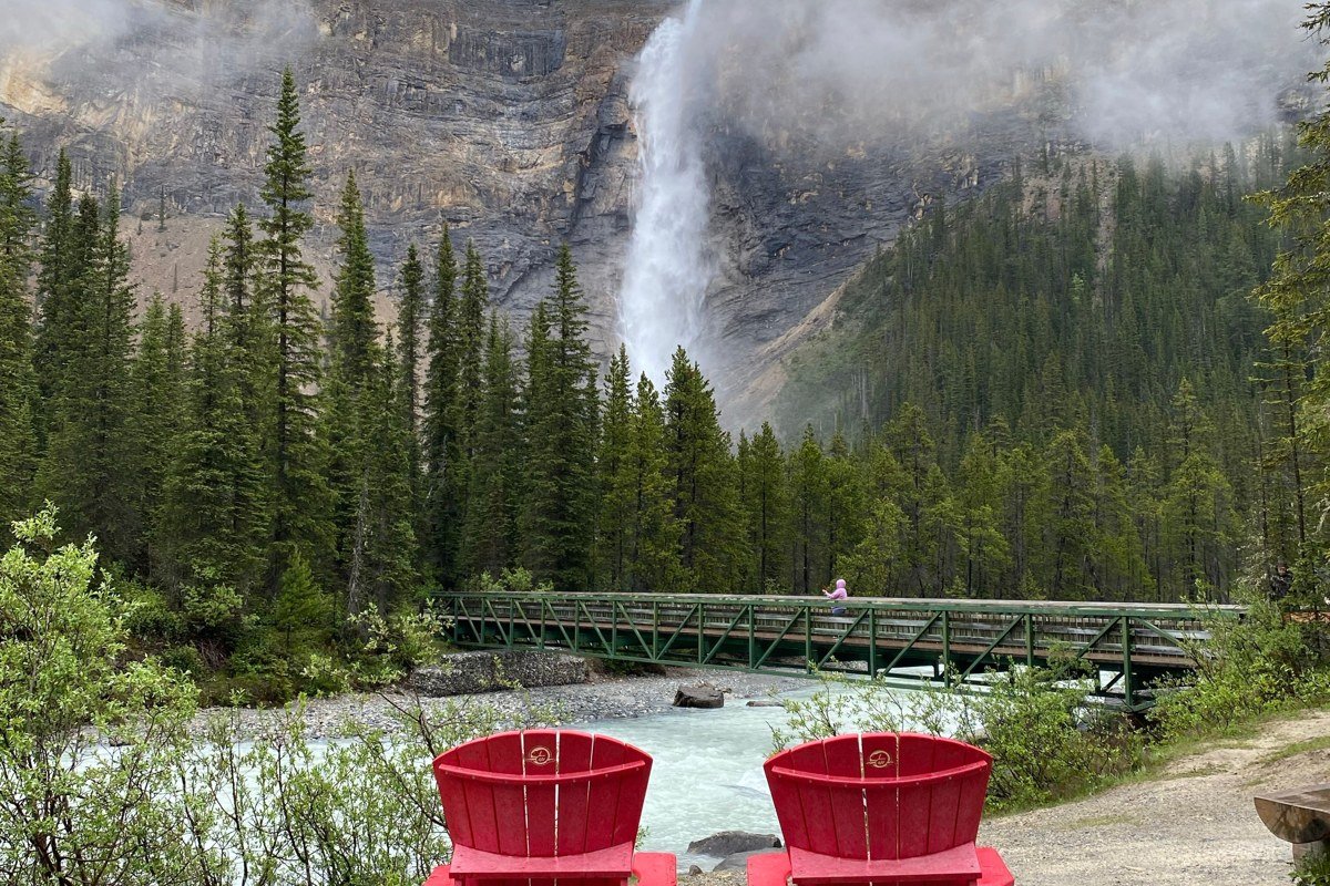 Takakkaw Falls Yoho National Park British Columbia tall waterfall canyon hike