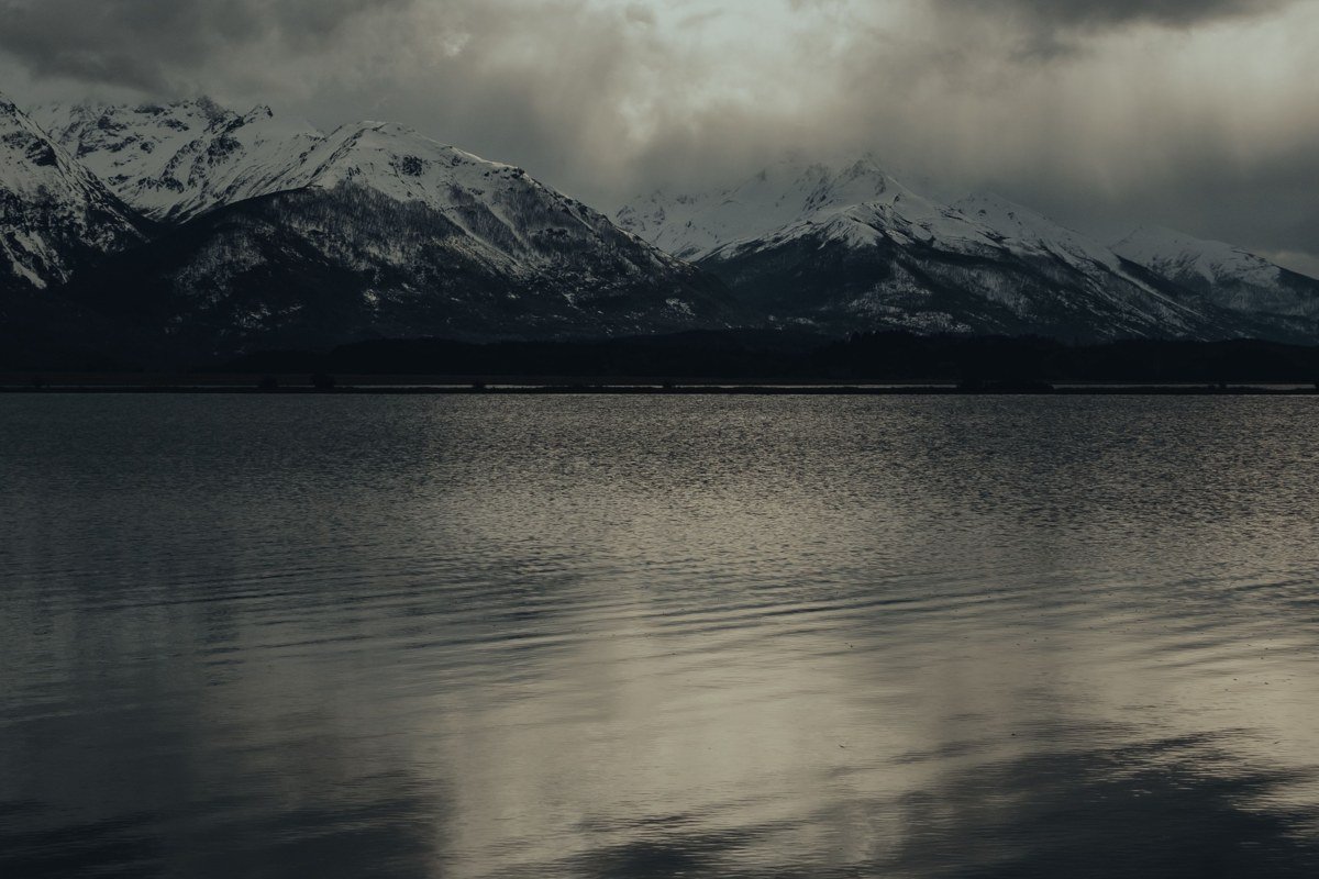 Sandpoint Idaho Lake Pend Oreille long bridge Cabinet Mountains snow reflection
