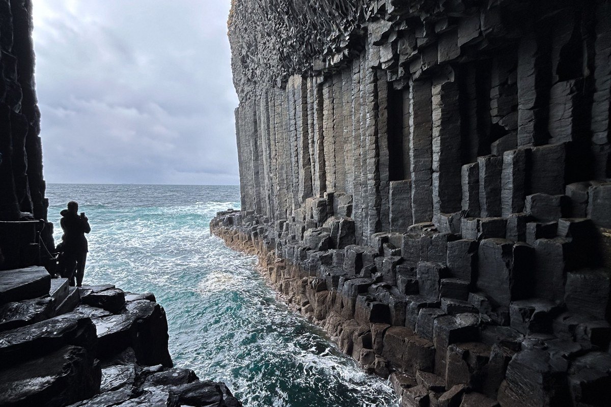 Vestmanna bird cliffs Faroe Islands basalt columns boat tour close-up sea caves