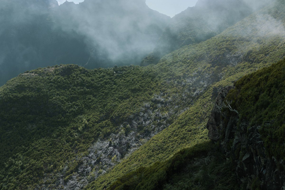 Flores island Azores waterfall misty crater lakes green volcanic cliffs