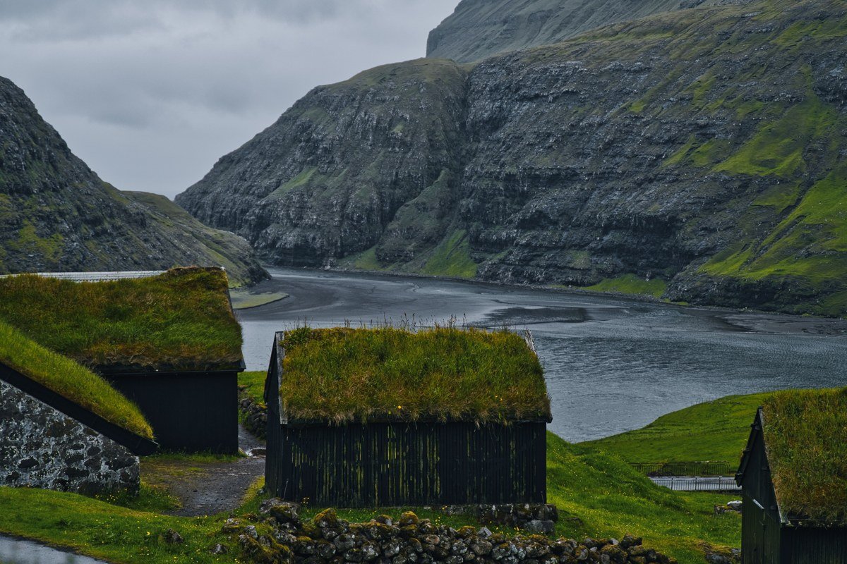 Vidareidi Vidoy Faroe Islands northernmost village mountain sea view