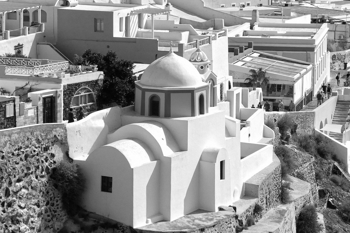Arki small Greek island Dodecanese tiny whitewashed settlement blue domed chapel turquoise water