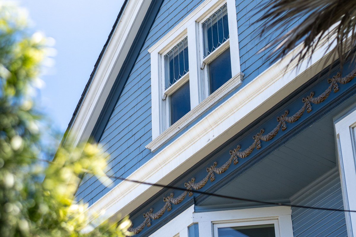 Galveston Island Texas Victorian houses on the Strand historic district