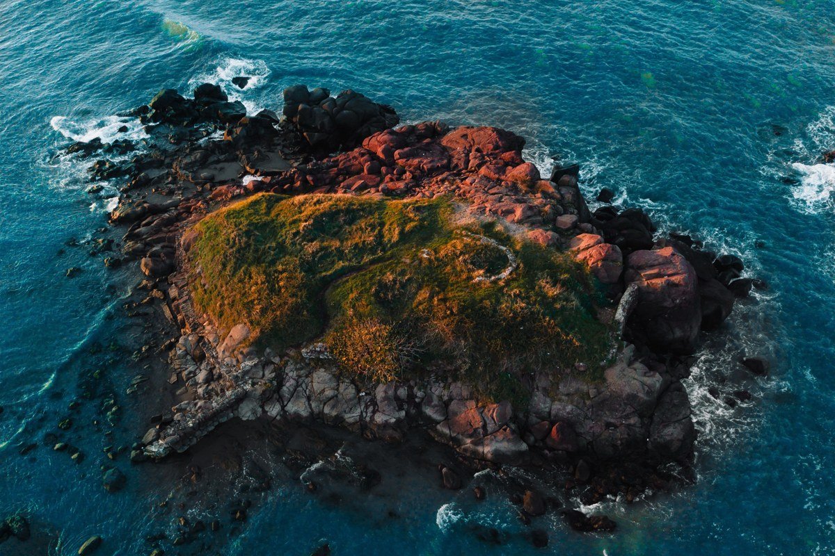 aerial view San Juan Islands Washington archipelago green islands blue water