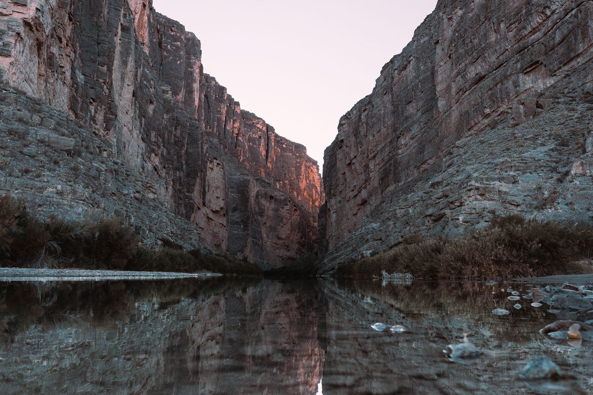 Santa Elena Canyon Big Bend Texas towering limestone walls with Rio Grande river below