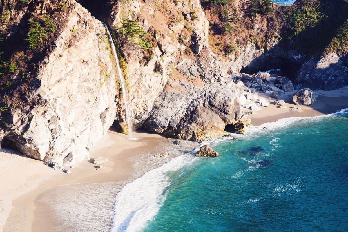 Andrew Molera State Park California beach where Big Sur River meets the Pacific Ocean