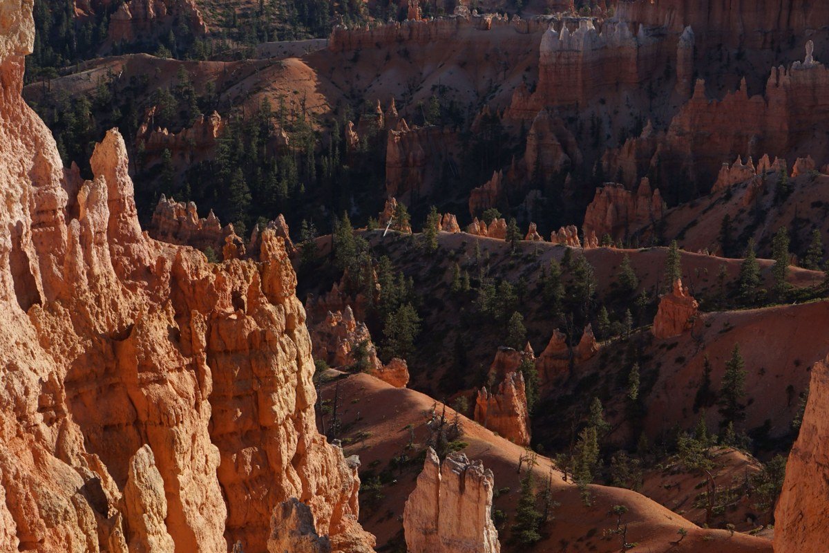 Inspiration Point Bryce Canyon panoramic view of hoodoo amphitheater at dawn