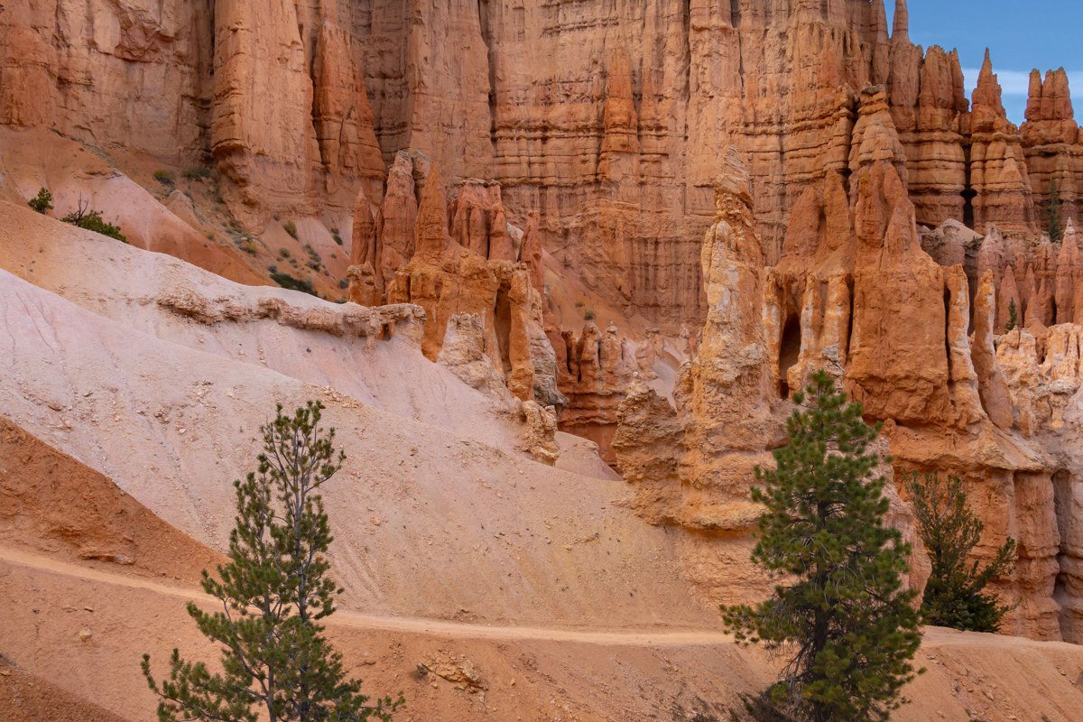 Bryce Canyon amphitheater wide winter panorama snow covered hoodoos red rock