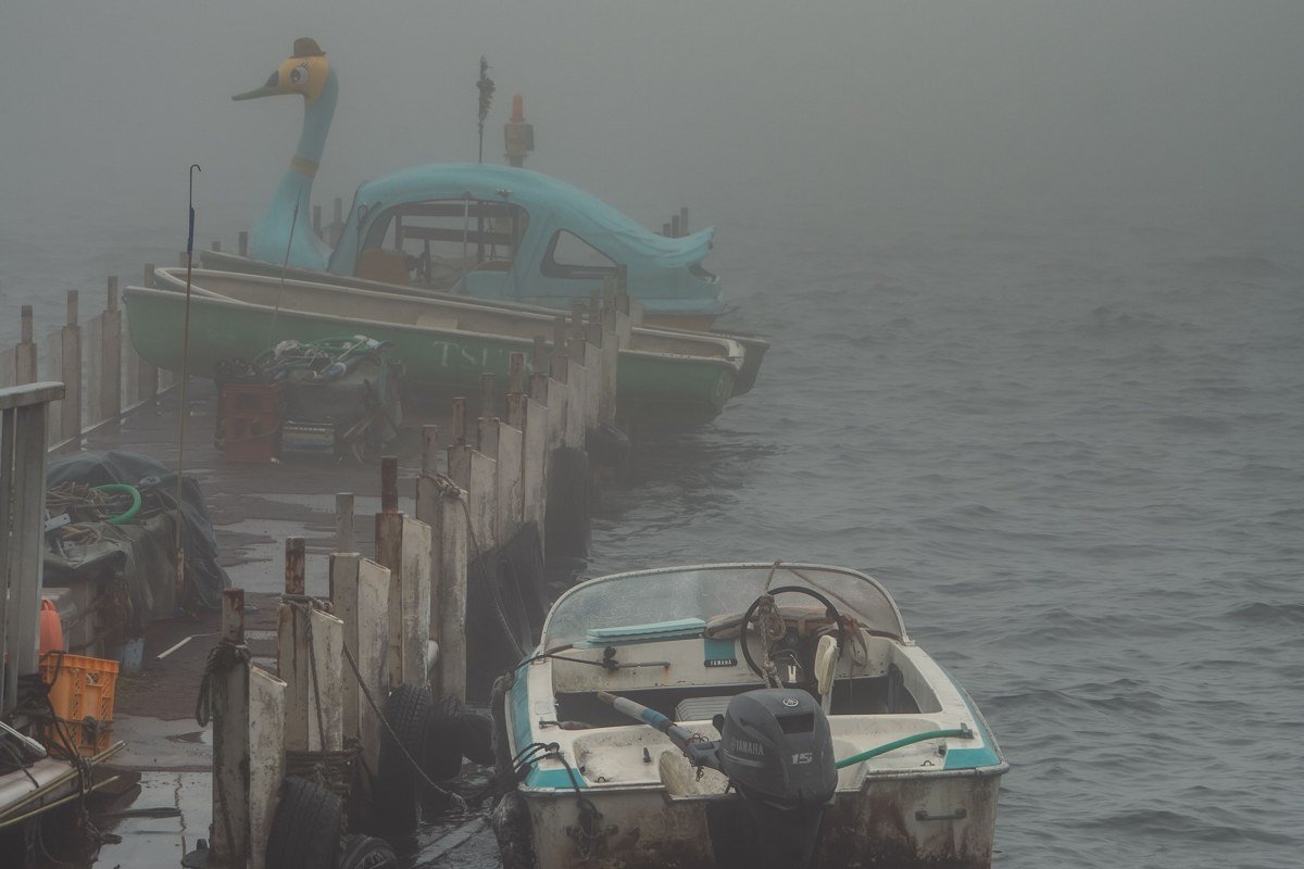 Loon Lake New York Adirondack cabin dock morning mist
