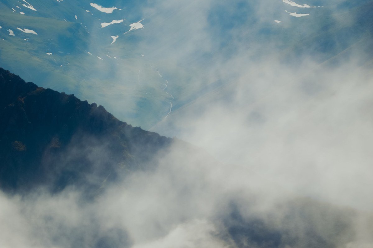 Mount Tom Creek meadow Hoh Rainforest morning mist mountain view