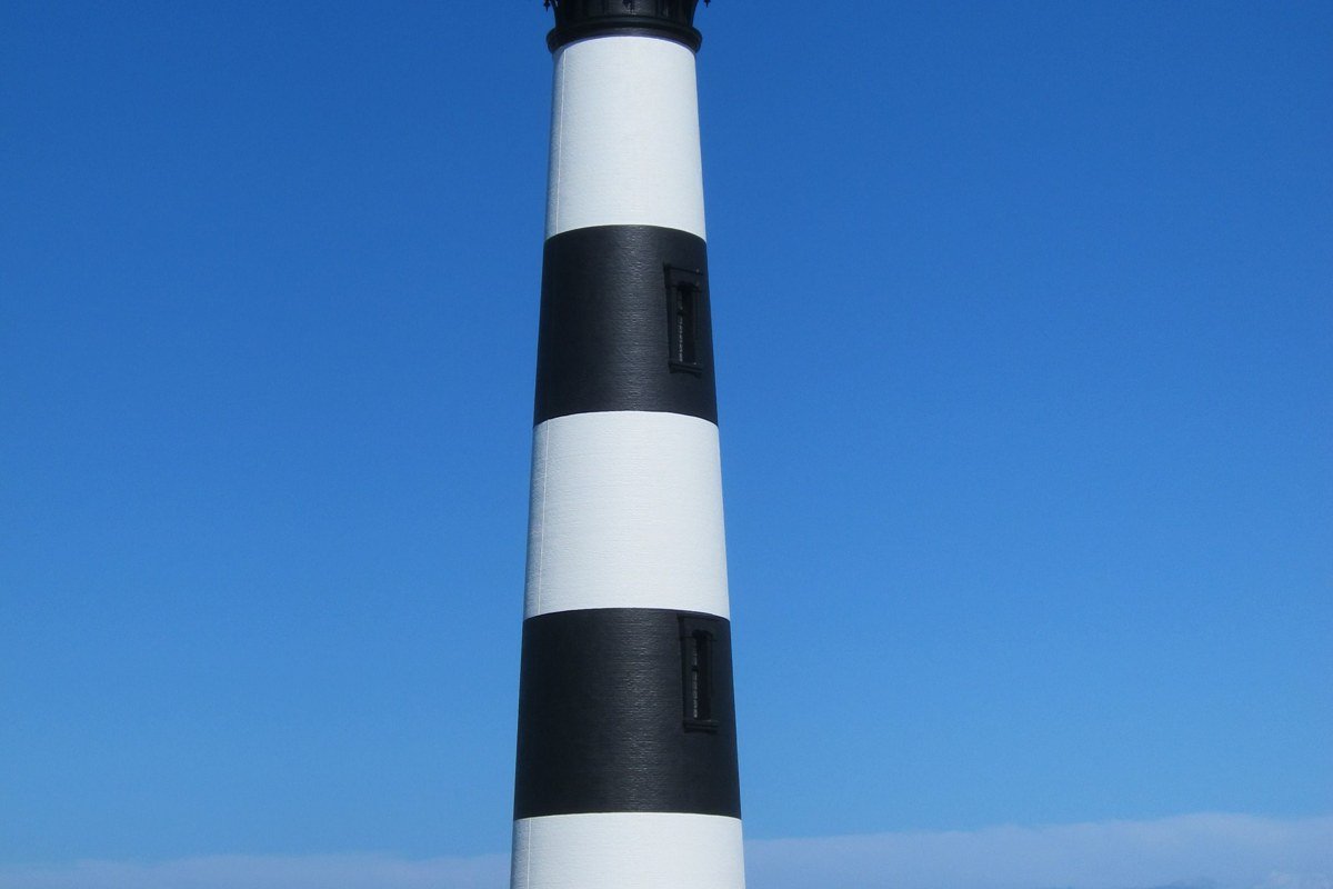 Cape Hatteras Lighthouse Hatteras Village North Carolina black and white spiral