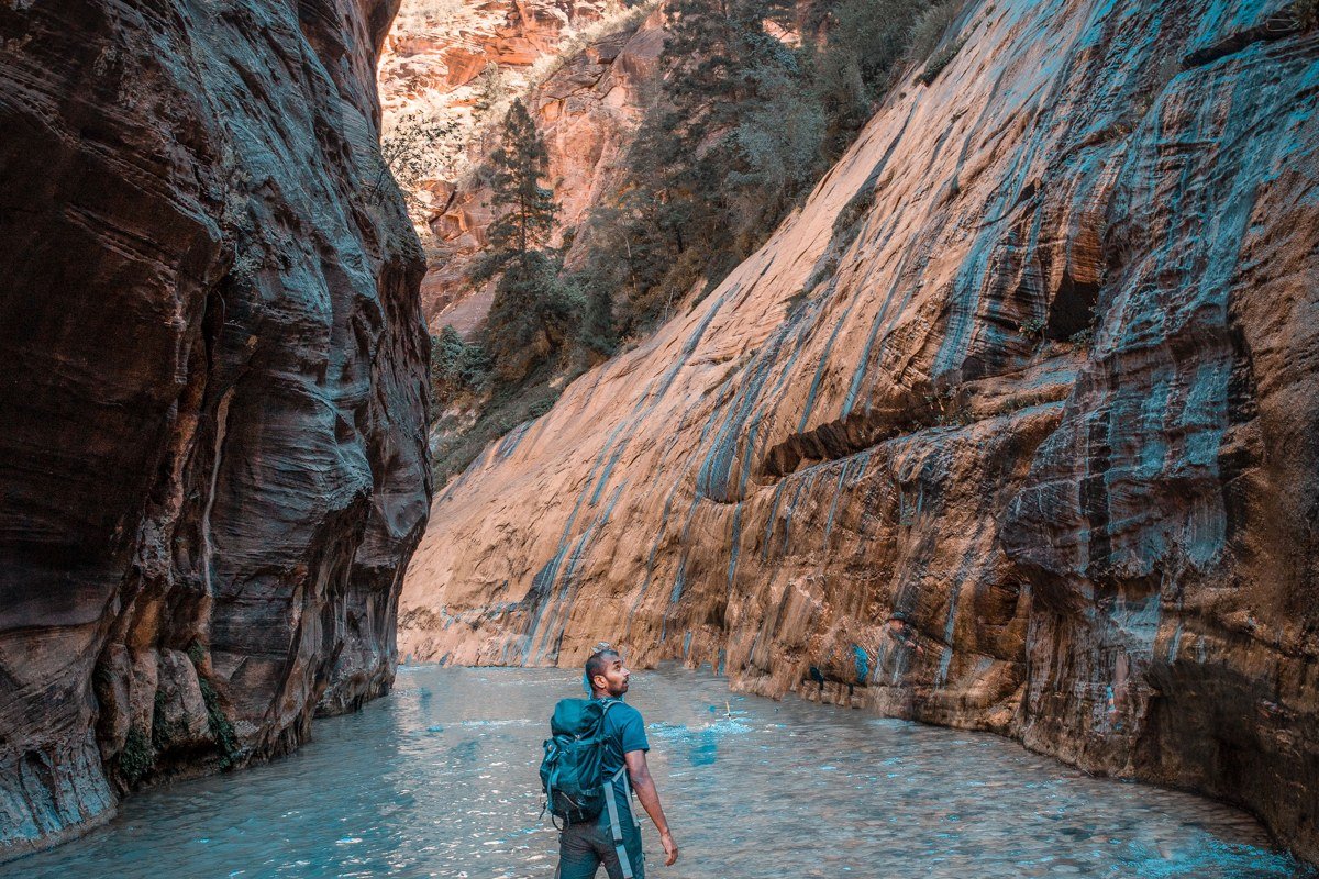 Spry Canyon Zion technical rappels through narrow slot with pour-offs