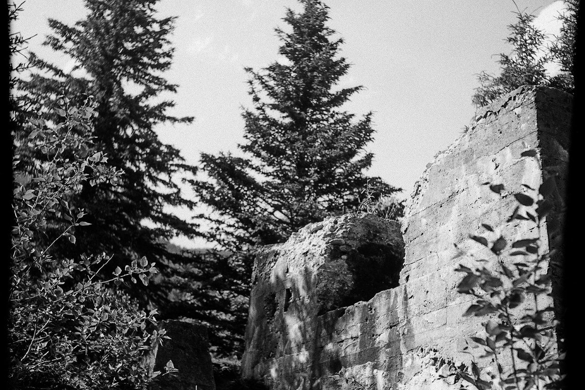 Basswood Island Wisconsin sandstone cliffs and quarry ruins along Lake Superior shoreline