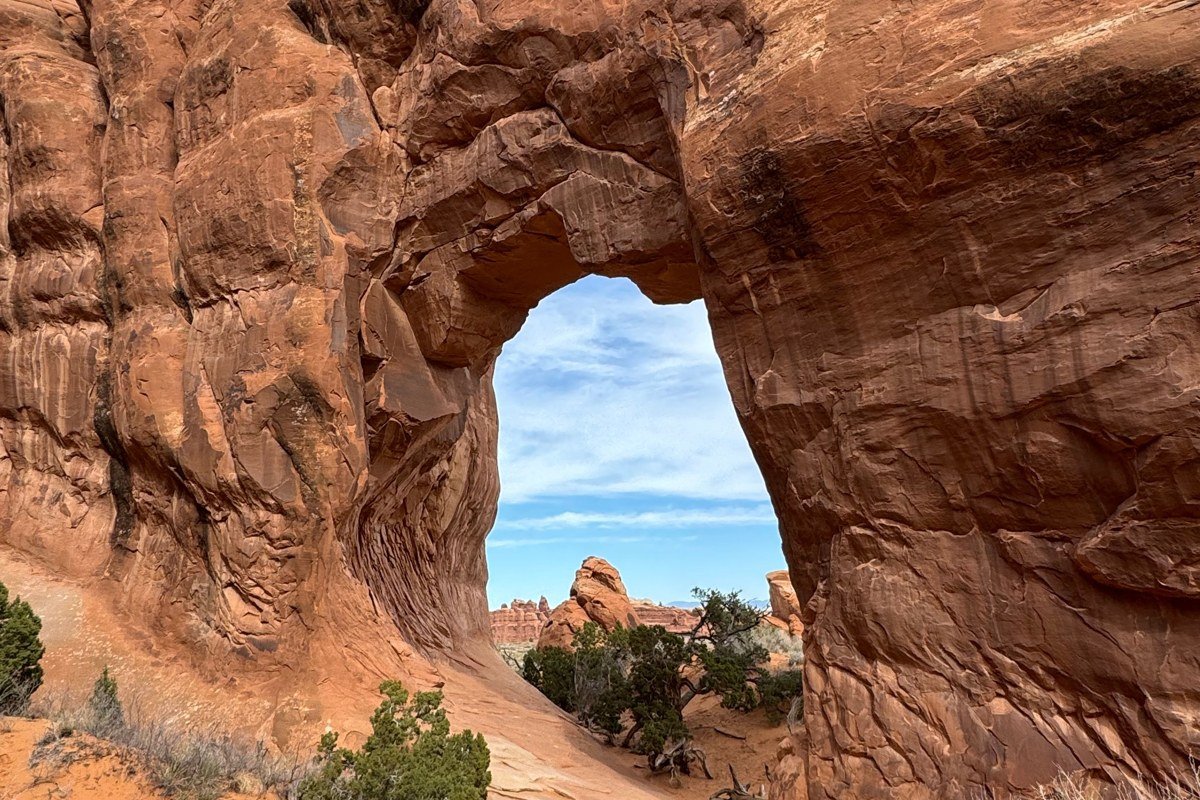 North and South Window arches desert formations Arches National Park
