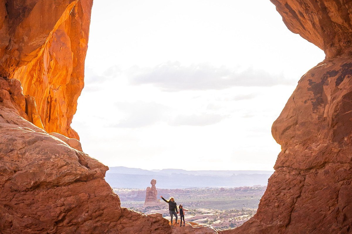 Double Arch two massive stone arches joined at base Arches National Park