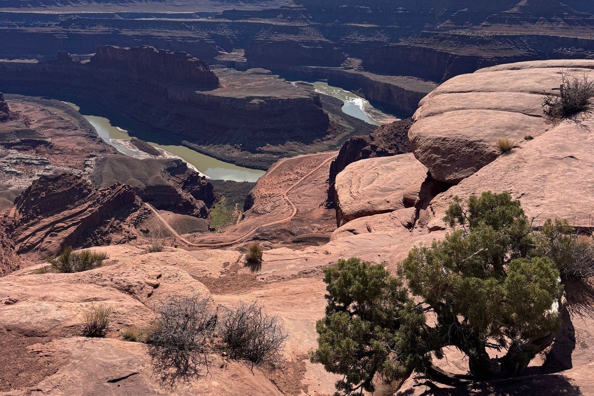 Buck Canyon Overlook Canyonlands quiet viewpoint with deep canyon shadows and no crowds visible