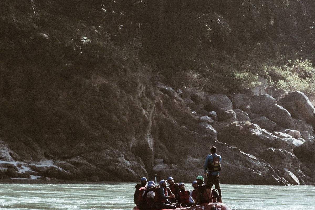 Browns Canyon National Monument Arkansas River rafters paddling through granite boulder rapids