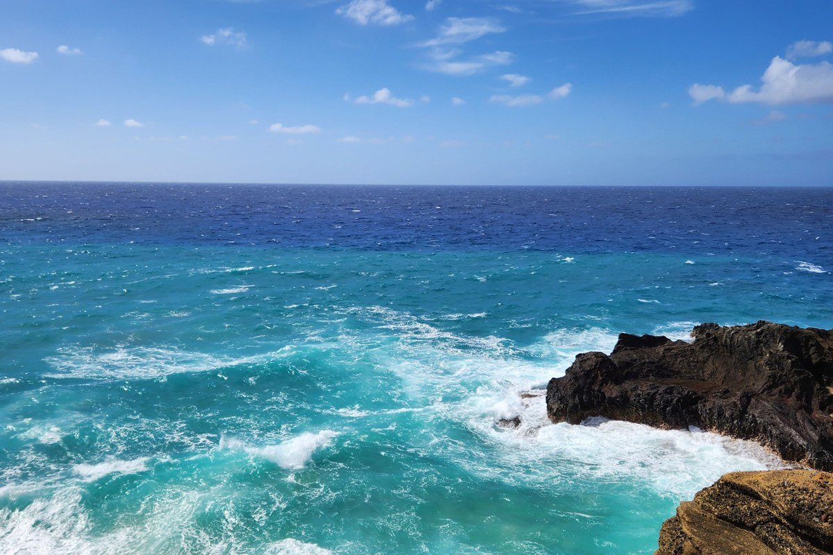 South Point Ka Lae Big Island cliffs with fishing boats on hoists