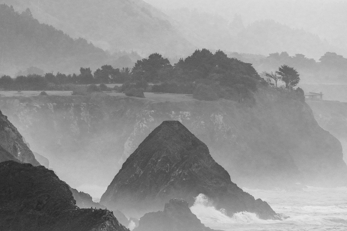 Coastal Drive Redwood National Park ocean bluffs fog rolling over cliffs