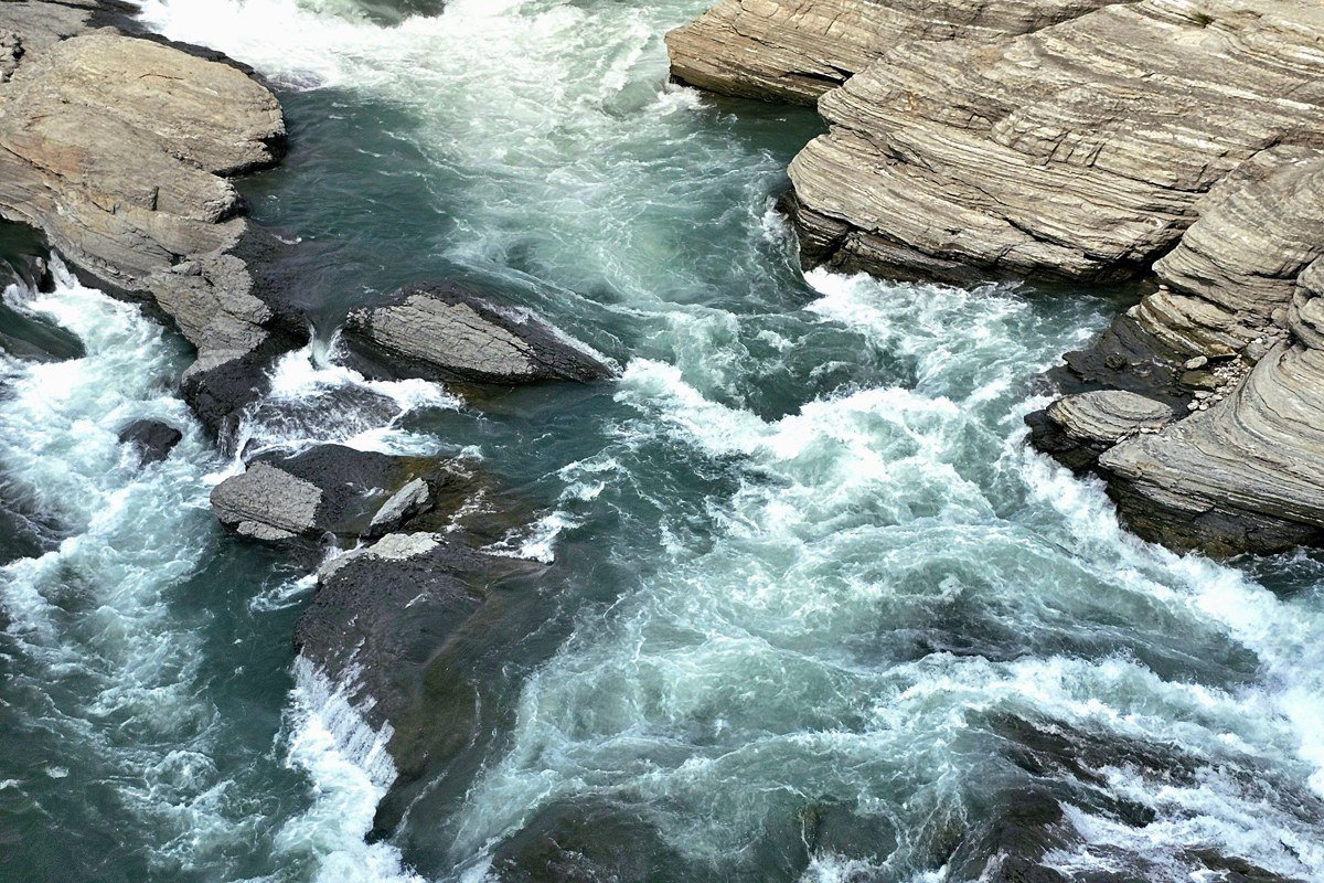 raft dropping through Pillow Rock rapid on the Upper Gauley River West Virginia